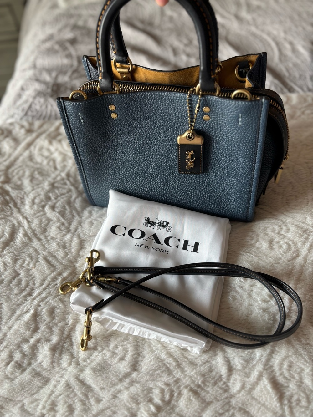 Coach Rogue 25 in Dark Denim/Black w/ Gold Hardware - Picture 2 of 11